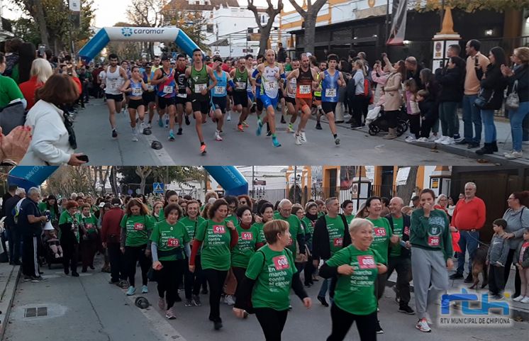 Casi 500 participantes en una gran fiesta del deporte de Chipiona que unía la histórica Carrera San Silvestre y la marcha contra el cáncer
