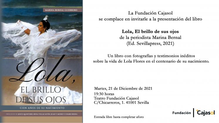 Marina Bernal presenta ‘Lola, el brillo de sus ojos’ en el Teatro Cajasol de Sevilla el martes 21 de diciembre