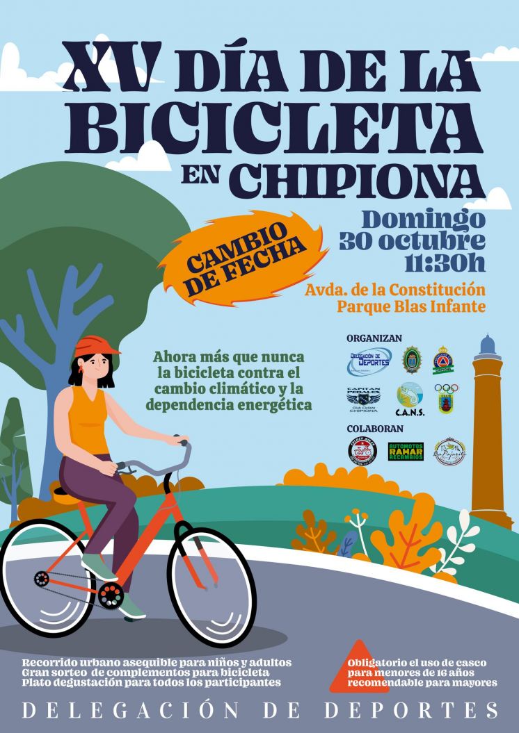 El próximo domingo 30 de octubre se celebra la décimo quinta edición del Día de la Bicicleta en Chipiona 