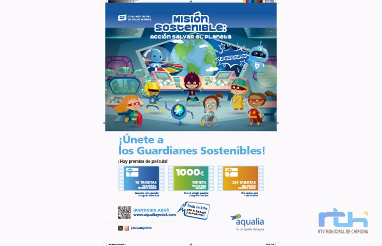Aqualia lleva a los colegios de Chipiona cartelería de su concurso digital de dibujo infantil sobre el Ciclo Integral del Agua