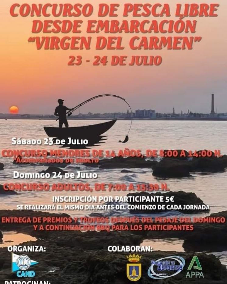 El CAND realizará el 23 y el 24 de julio el concurso ‘Virgen del Carmen’ de pesca libre desde embarcación
