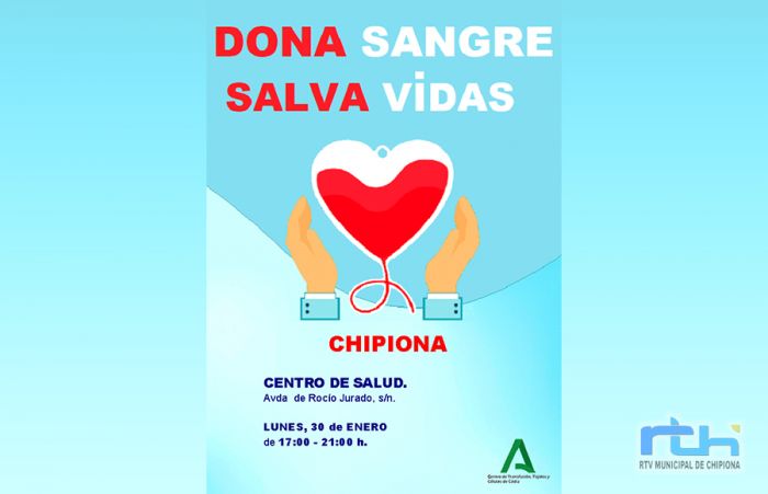 El lunes 30 de enero nueva oportunidad en Chipiona para salvar vida donando sangre