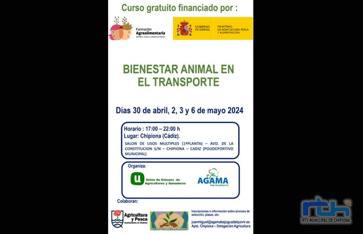 Agricultura informa de un nuevo curso de ‘Bienestar animal en el transporte’ a través de AGAMA y Unión de Uniones de Agricultores y Ganaderos