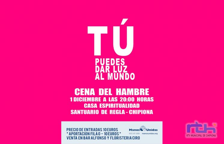 Mañana jueves tiene lugar en Chipiona la ‘Cena del hambre’ que organiza Manos Unidas