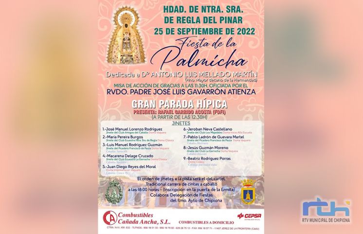 La Fiesta de la Palmicha se celebrará el 25 de septiembre y estará dedicada a Antonio Luis Mellado Martín