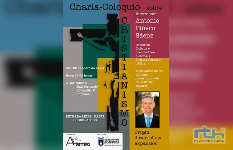 El Nuevo Ateneo de Chipiona organiza para el 20 de enero una charla sobre el cristianismo de Antonio Piñero Sáenz